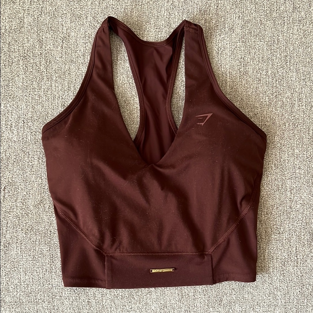 Whitney Simmons gymshark Brown Sports tank